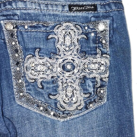 Miss me size 26 skinny jeans embellished pockets with cross - Picture 6 of 11